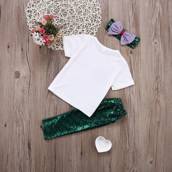 Infant Baby MERMAID Outfit - Top, Pants, Headband BRAND NEW Size 6M-12M - Picture 5 of 7